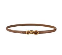 YIMAISZQ cinturón Fino Mujer Retro Oro Diseñador Mujeres Moda Nudo Hebilla Cintura Cummerbund para Vestido Vaqueros-Naranja Quemada-100 Cm