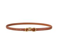 YIMAISZQ cinturón Fino Mujer Retro Oro Diseñador Mujeres Moda Nudo Hebilla Cintura Cummerbund para Vestido Vaqueros-marrón-100 Cm