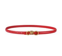 YIMAISZQ cinturón Fino Mujer Retro Oro Diseñador Mujeres Moda Nudo Hebilla Cintura Cummerbund para Vestido Vaqueros-rojo-100 Cm