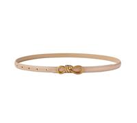 YIMAISZQ cinturón Fino Mujer Retro Oro Diseñador Mujeres Moda Nudo Hebilla Cintura Cummerbund para Vestido Vaqueros-albaricoque-100 Cm