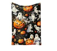 YIMAISZQ Manta Cómoda De Calabaza con Temas Halloween Retro Y Franela Estampada Murciélago Suaves Cálidos Mantas Regalo Ideales Multifuncionales-5-70x100cm
