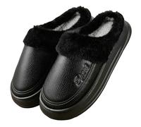YIMAISZQ Pantuflas Zapatillas De Invierno para Hombres Massaje Espuma Memoria Caseras Suaves Calientes Interiores Machos Comodidad Sin Deslizamiento Gran Tamaño 50-51-negro-50-51