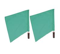 YiMANtrading 2 banderas de árbitro deportivo con mástil de acero inoxidable, bandera manual para árbitro de línea de competición, bandera de señalización de árbitro de fútbol de colores vivos (verde)
