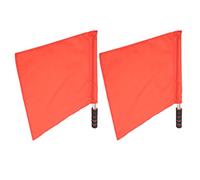 YiMANtrading 2 banderas de árbitro deportivo con mástil de acero inoxidable, bandera manual para árbitro de línea de competición, bandera de señalización de árbitro de fútbol de colores vivos (rojo)