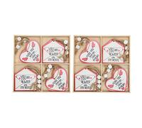 yiMANtrading 24 unidades de colgantes en forma de corazón de madera, adornos románticos de corazón de madera, colgante con forma de corazón y acabado natural para decoración del hogar, bodas y
