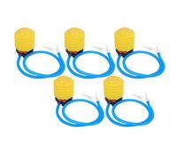 yiMANtrading Bomba de Aire de pie Amarilla, 5 Unidades; inflador Manual de plástico de 4,5 Pulgadas para Pelotas de Yoga, Globos y Almohadas hinchables, con boquillas adicionales y Manguera