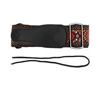 yiMANtrading Embroidered Grain Leather Guitar Strap, Adjustable Shoulder Strap for Acoustic Electric Folk Guitar, 100-150 cm with Metal Buckle and Decorative Stitching