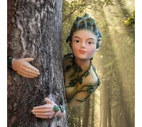 yiMANtrading Forest Elves Tree Peeker Outdoor Decor Adorable Garden Sculpture for Yard