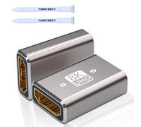 YIMATEECO Acoplador HDMI 8K Adaptador Hembra a Hembra Conector HDMI,de 48Gbps Extensor H-DMI Soporte de H-DMI 2.1 Compatible con HDTV, Cámara Digital and Consolas(2 Paquete)
