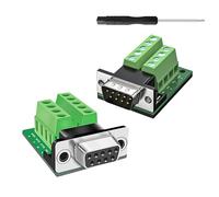 YIMATEECO Adaptador DB9, RS232 D-Sub a Bloque de Terminales de Cable Sin Soldadura de 9 Pines, con Almohadilla Aislante (DB9, 1 Macho + 1 Hembra, 2 Uds.)