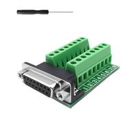 YIMATEECO Adaptador de Terminal de Tornillo DB15, Conector D-Sub Hembra a Placa de Conexión de Terminal de Cable Sin Soldadura de 15 Pines con Almohadilla Aislante (DB15 Hembra, 1 Unidad)