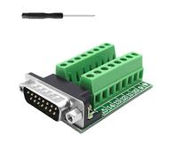 YIMATEECO Adaptador de Terminal de Tornillo DB15, Conector D-Sub Macho a Placa de Conexión de Terminal de Cable Sin Soldadura de 15 Pines con Almohadilla Aislante (DB15 Macho, 1 Unidad)