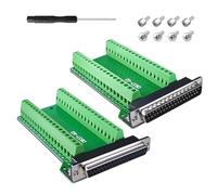 YIMATEECO Adaptador de Terminal de Tornillo DB37, Conector DB37 a Módulo de 37 Pines, Placa de Conexión Sin Soldadura, Bloque de Terminal de Tornillo D-Sub (DB37, 1 Macho + 1 Hembra, 2 Uds.)