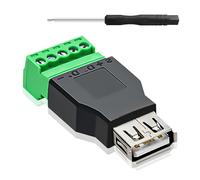 YIMATEECO Adaptador de Terminal de Tornillo USB, Hembra a Módulo de 5 Pines, Convertidor de Terminal de Tornillo para Dispositivos de Interferencia (USB Hembra, 1 Unidad)