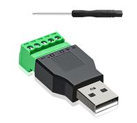 YIMATEECO Adaptador de Terminales de Tornillo USB, Macho a 5 Pines Hembra Conector con terminales de blindaje,para Carga Transferencia Datos （ USB Macho, 1 Unidad