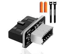 YIMATEECO Adaptador USB 3.0 a tipo E, 19 pines USB3.0 a USB 3.1 tipo C 20 pines conector de cabecera placa base panel frontal vertical interno USB 3.1 Gen 2 adaptador de cabecera para tarjeta de