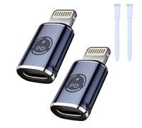 YIMATEECO Adaptador USB C a Lightning, 2 Piezas 27W PD, Convertidor USB C Hembra a Lightning Macho de Carga rápida, Compatible con iPhone 14/13/12/11/XS, iPad/iPods (Azul, 2 Piezas)
