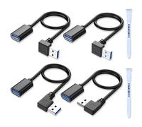 YIMATEECO Alargador Usb 3.0 ángulo Cable Usb Macho Hembra, 90 Grados Alta Velocidad Datos Usb Cable para Cable Impresora Usb, Unidad Flash USB (arrib abajo+izquierd derecha, 30cm, 4 unidades)