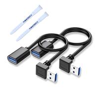 YIMATEECO Alargador USB 3.0 Cable USB Macho Hembra, 90 Grados Extension Cable USB 3.0 Hacia Arriba de Alta Velocidad Datos para Disco Duro, Unidad Flash USB (30cm, 2 Unidades, Negro)