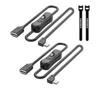 YIMATEECO Cable de extensión USB para interruptor, cable de extensión USB en ángulo recto con interruptor de encendido y apagado para teléfono móvil, computadora, cable de extensión USB 2.0 macho a