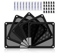 YIMATEECO Filtro de polvo de PC de 140 mm para ventilador de computadora Rejillas de filtro de ventilador de computadora magnéticas con cubierta de tornillos (PVC V4.0, 140 * 140 mm, 5 piezas, negro)