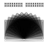 YIMATEECO Filtro de polvo para ventilador de PC de 140 mm, cubierta de carcasa a prueba, rejillas de filtro para ventilador de PC con 40 tornillos (PVC, 140 x 140 mm, 10 unidades, negro)