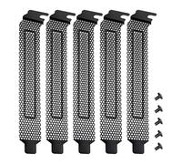 YIMATEECO PCI Ranura Cubierta, 5 piezas PCI Ranuras Cubiertas de Acero Carbono Filtro de Polvo Ventilación Placa Ciega PCI Ranura Cubierta con Tornillos para Carcasa de Ordenador (120 x 20 mm, Negro,