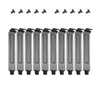 YIMATEECO PCI Slot Cubiertas, 10 piezas PCI Ranuras Cubiertas de Acero Carbono Filtro de Polvo Ventilación Placa Ciega PCI Ranura Cubierta con Tornillos para Carcasa de Ordenador (120 x 20 mm, Negro,