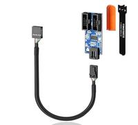 YIMATEECO Placa base USB de 9 pines a doble hub USB 2.0 de 9 pines macho 1 a 2 hembras adaptador para doble (35 cm)