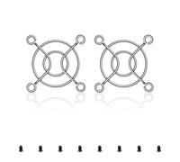 YIMATEECO Rejillas Ventilador 40mm, Metal Grill Ventilador Protectoras con Tornillos Rejilla Metal Dedo Protector,para Estuche Computadora Impresora 3D Accesorios Ventilación （ 2 Piezas plata）