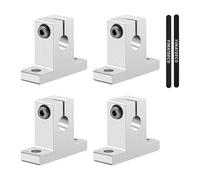 YIMATEECO Soporte óptico para eje vertical, acoplamiento de eje interior, 20 mm, guía de movimiento lineal, soporte para mesa deslizante de aleación de aluminio (plata, 4 unidades)