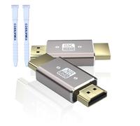 YIMATEECO YUCATECO Adaptador HDMI 8K Conector HDMI Macho a Macho de 48Gbps Extensor HD-MI Soporte de HD-MI 2.1 Compatible con HDTV, Cámara Digital and Consolas(2 Paquete)