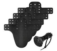 YIMETOP 4 piezas MTB guardabarros textura fibra de carbono, protección contra salpicaduras de bicicleta universal delantero trasero con 50 corbatas, para bicicleta de montaña y bicicleta de montaña de