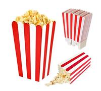 YIMETOP Cajas Palomitas, Popcorn Box, Cartones Palomitas, Bolsa de Palomitas, Cajas de Comida de Cubo de Palomitas de Maíz a Rayas Retro para Cine Teatro Cumpleaños Fiestas Temáticas, 30 Pack