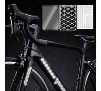 YIMETOP Juego de pegatinas reflectantes autoadhesivas - Universal para bicicleta/casco/cochecito/scooter/moto, resistente al agua para seguridad en la oscuridad (día negro nocturno-claro)