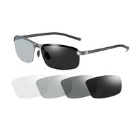 YIMI Gafas deportivas fotocromáticas para hombre, polarizadas, rectangulares, marco de metal Al-Mg, revestimiento antirreflectante, protección 100% UVA UVB, para golf, pesca, conducción, exterior