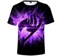 YIMIAO Hombre Mujer 3D Camiseta Fairy Tail Cuello Redondo Japonesa Anime Deportiva Tshirt Natsu Animados T-Shirt(L)