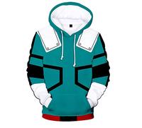 YIMIAO Hombre Mujer My Hero Academia Japonesa Anime Sudadera con Capucha Cosplay Costume Disfraz Sweatshirt de Impresion 3D Unisex con Cremallera Pullover(L)