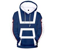 YIMIAO Hombre Mujer My Hero Academia Japonesa Anime Sudadera con Capucha Cosplay Costume Disfraz Sweatshirt de Impresion 3D Unisex con Cremallera Pullover(L)