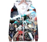 YIMIAO Hombre Niño My Hero Academia Cremallera Sudadera con Capucha Japonesa Anime Impresión 3D Hombre Hoodie Ropa Deportiva Mangas largas Zip Pullover Mujer Chaqueta(S)