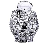 YIMIAO Hombre Niños Sudaderas con Capucha Chicos Jóvenes My Hero Academia Japonesa Anime Impresión 3D Anime Uniforme Mujer Niña Pullover(M)