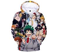YIMIAO Hombre Niños Sudaderas con Capucha Chicos Jóvenes My Hero Academia Japonesa Anime Impresión 3D Anime Uniforme Mujer Niña Pullover(S)