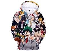 YIMIAO Hombre Niños Sudaderas con Capucha Chicos Jóvenes My Hero Academia Japonesa Anime Impresión 3D Anime Uniforme Mujer Niña Pullover(XXL)