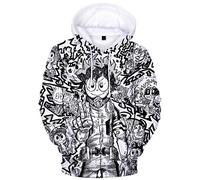 YIMIAO Hombre Niños Sudaderas con Capucha Chicos Jóvenes My Hero Academia Japonesa Anime Impresión 3D Anime Uniforme Mujer Niña Pullover(XXL)