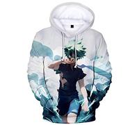 YIMIAO Hombre Niños Sudaderas con Capucha Chicos Jóvenes My Hero Academia Japonesa Anime Impresión 3D Anime Uniforme Mujer Niña Pullover(L)