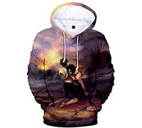 YIMIAO Hombre One Piece Anime Sudadera con Capucha Impresión 3D Ace Luffy Hoodie Ropa Deportiva Pullover Niño Niña(M)