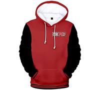 YIMIAO Hombre One Piece Anime Sudadera con Capucha Impresión 3D Ace Luffy Hoodie Ropa Deportiva Pullover Niño Niña(S)