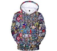 YIMIAO Hombre One Piece Anime Sudadera con Capucha Impresión 3D Ace Luffy Hoodie Ropa Deportiva Pullover Niño Niña(S)