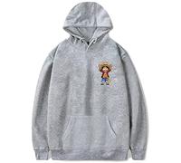 YIMIAO Hombre One Piece Anime Sudadera con Capucha Mujere Hoodie Ropa Deportiva Pullover Hoodie Ace Luffy(XL)