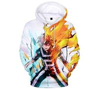 YIMIAO Hombre Sudadera con Capucha Impresión 3D My Hero Academia Japonesa Anime Sweatshirt(XXS)